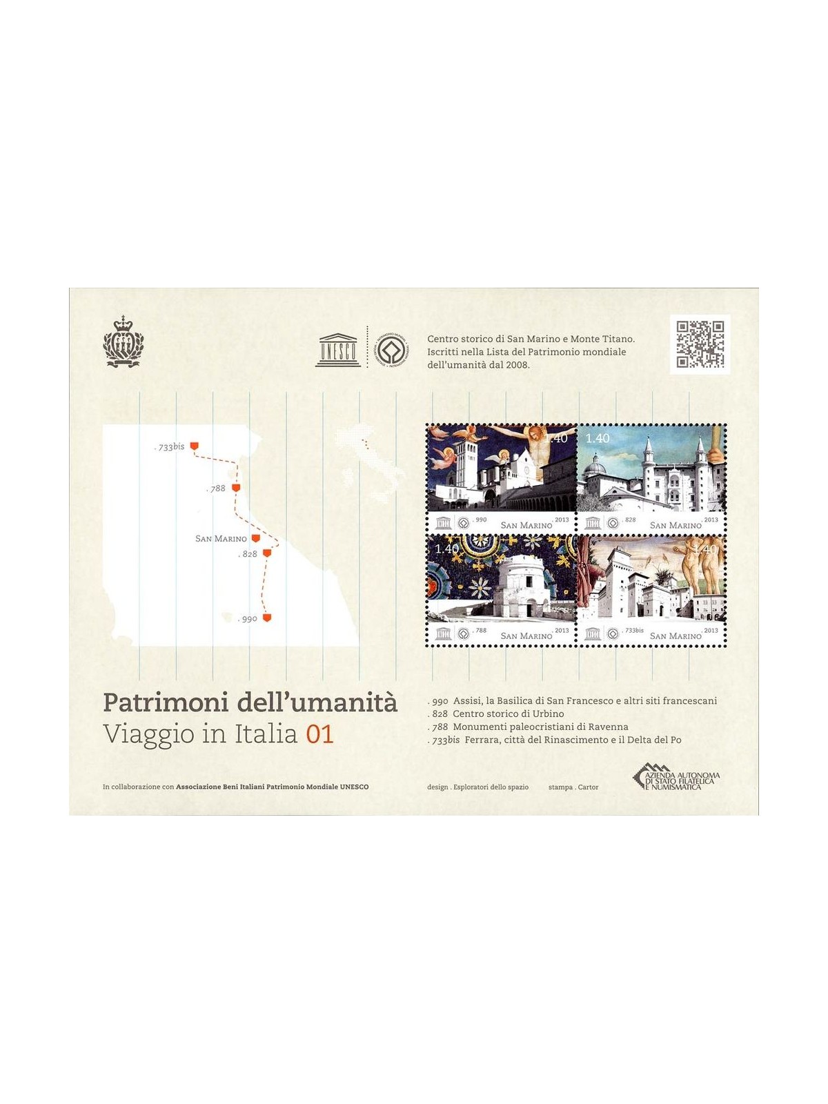 SAN MARINO 2013 World Heritage Sites, UNESCO s/s MNH**