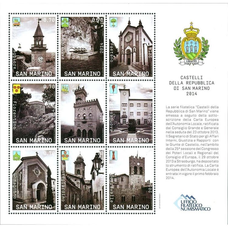 SAN MARINO 2014 Castelli s/s MNH**