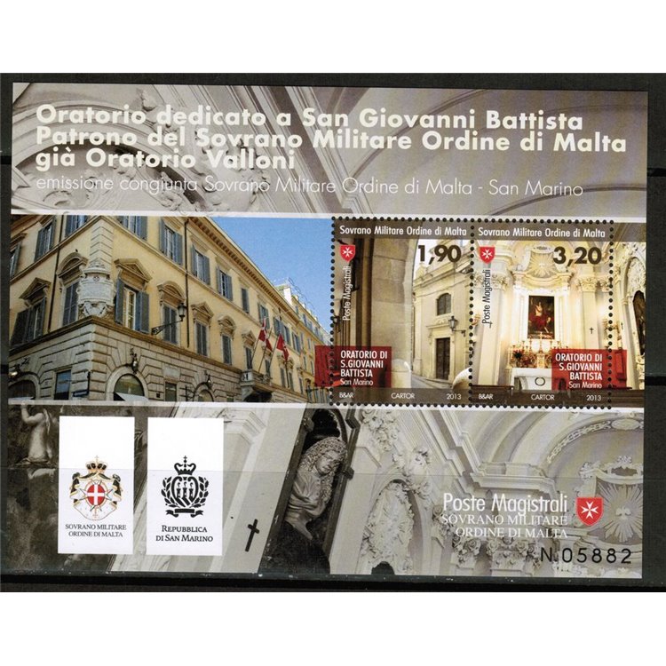 SMOM 2013 Oratory dedicated to St. John the Baptist s/s MNH**