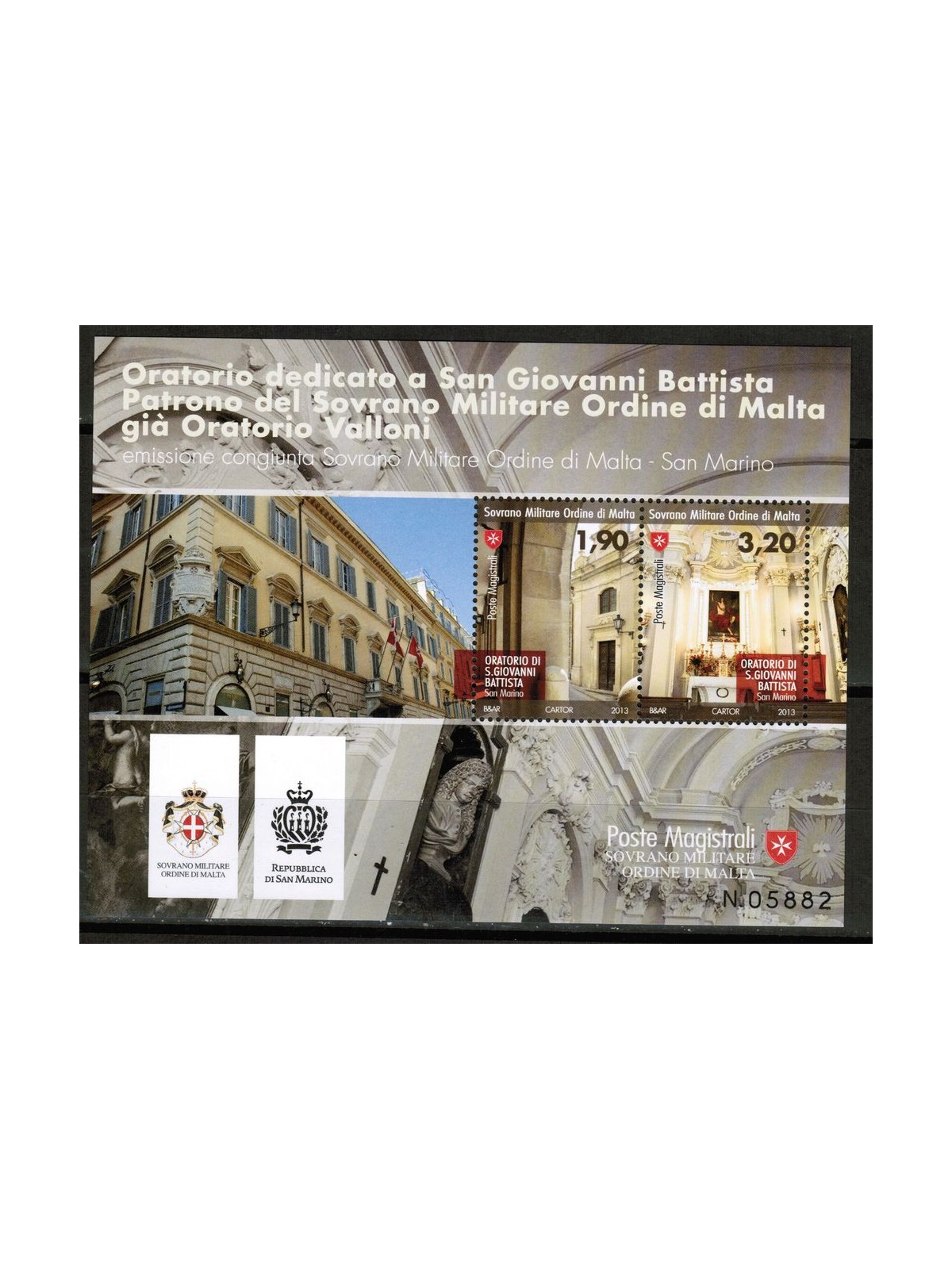 SMOM 2013 Oratory dedicated to St. John the Baptist s/s MNH**