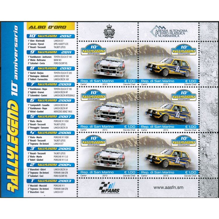 SAN MARINO 2013 Rally Legend m/s MNH**