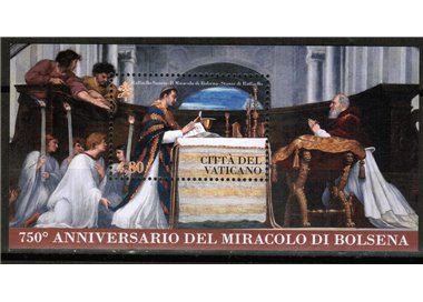 VATICANO 2013 Miracolo di Bolsena BF MNH**