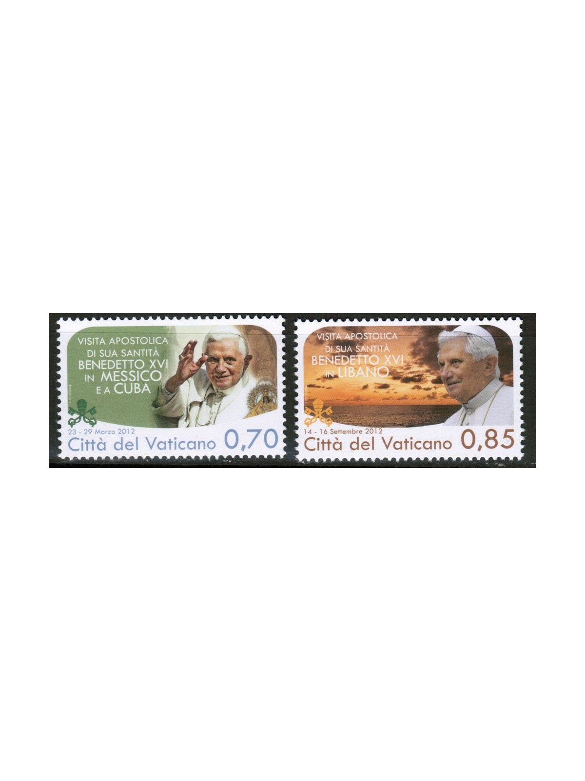 VATICAN 2013 Pope's Travels 2v MNH**