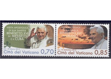 VATICAN 2013 Pope's Travels (from booklet) 2v MNH**