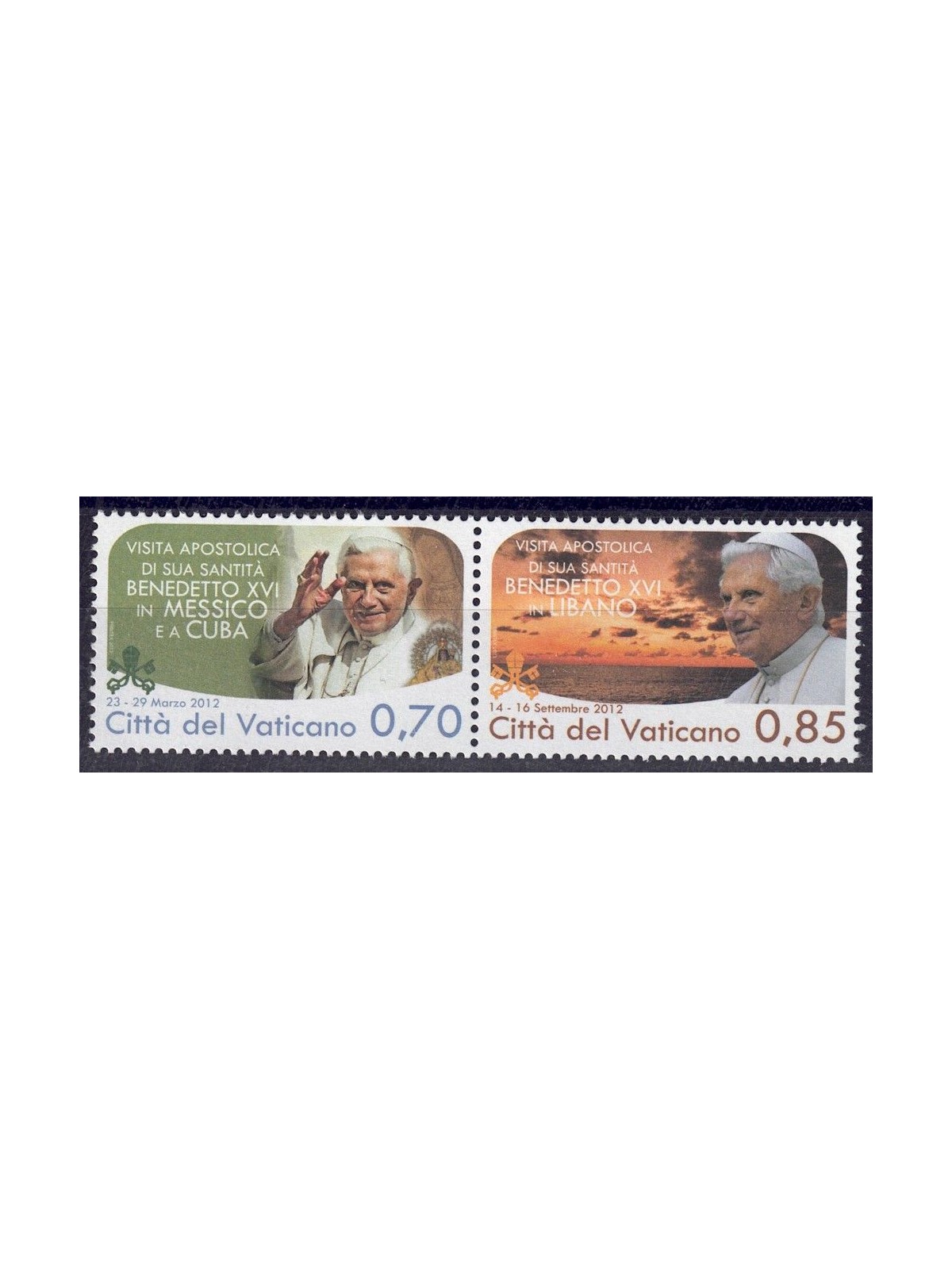 VATICAN 2013 Pope's Travels (from booklet) 2v MNH**