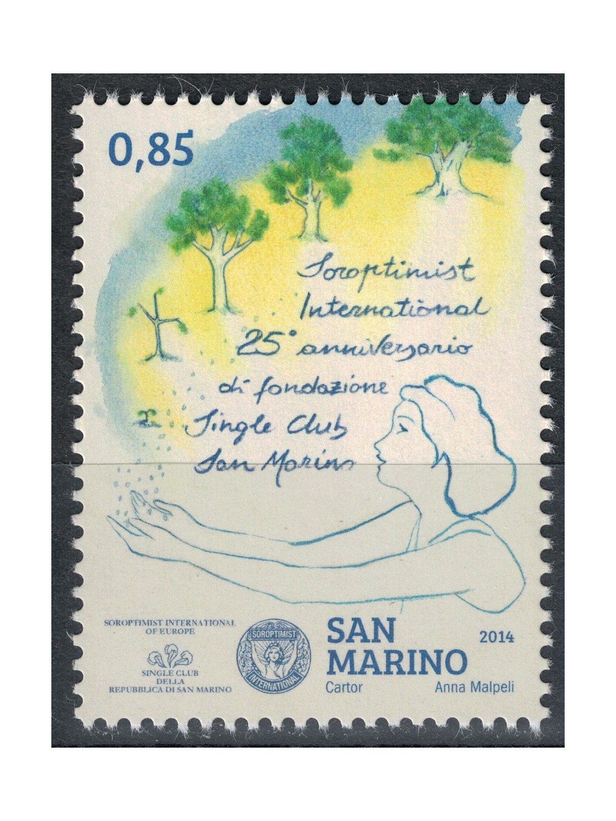 SAN MARINO 2014 Soroptimist international single club MNH**