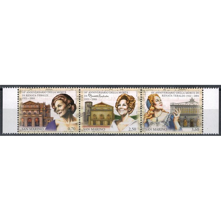 SAN MARINO 2014 Renata Tebaldi 3v MNH**