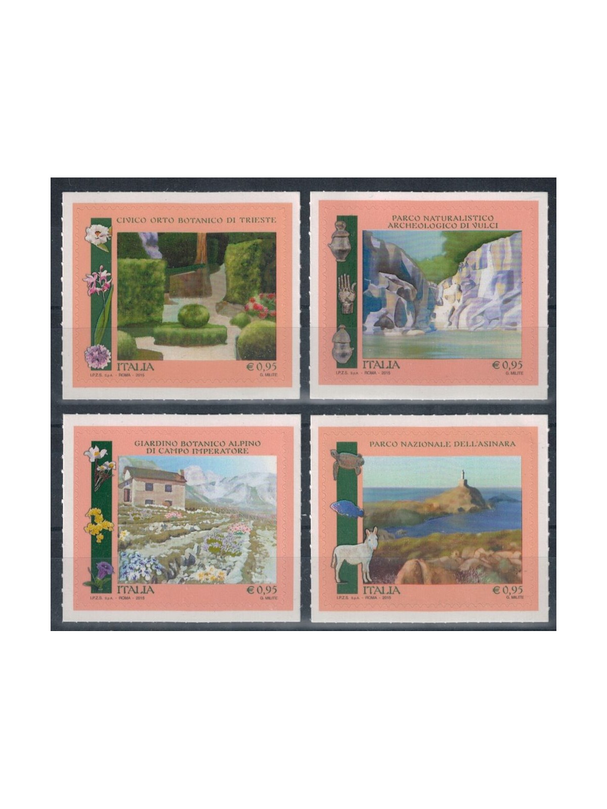 ITALIA 2015 Parchi e giardini 4v MNH**
