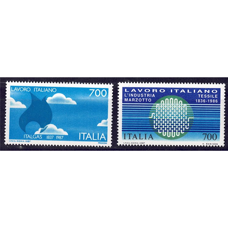 ITALIA 1987 Lavoro italiano 2v MNH**