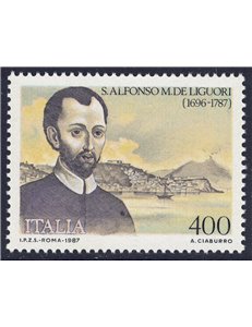 ITALIA 1987 S. Alfonso M. de Liguori MNH**