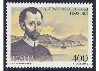 ITALIA 1987 S. Alfonso M. de Liguori MNH**