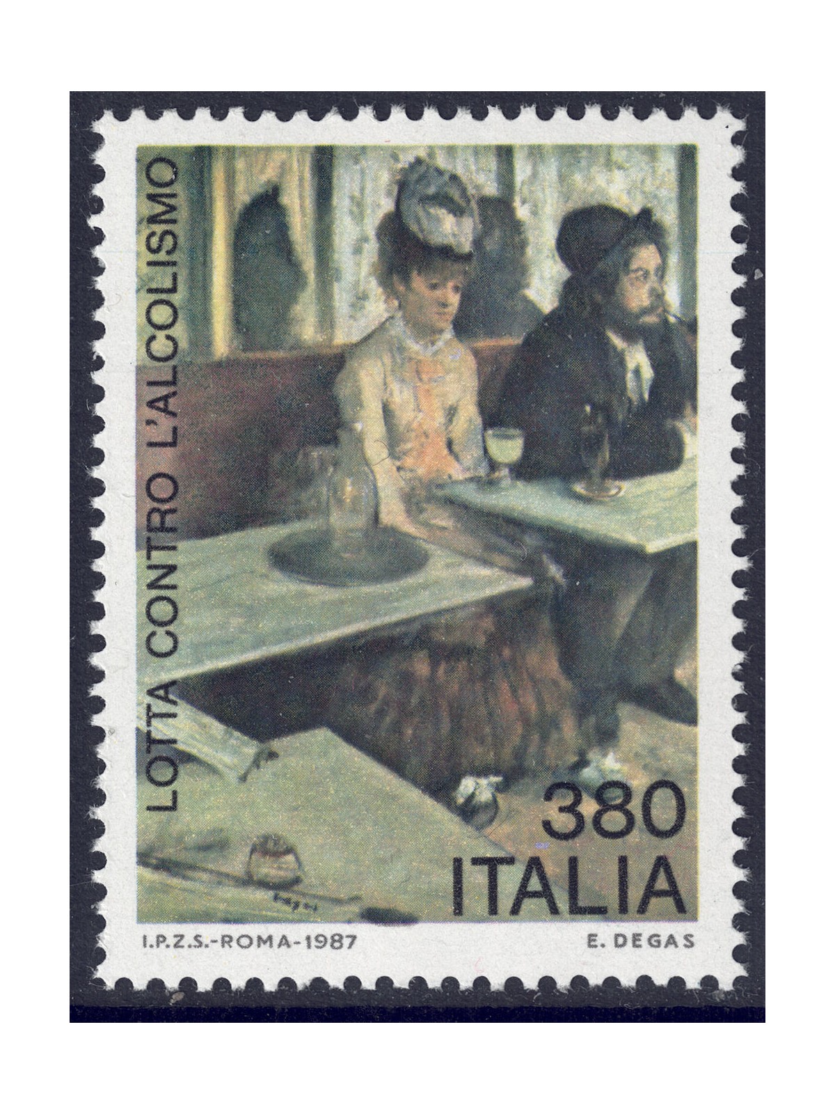 ITALIA 1987 L'alcolismo MNH**