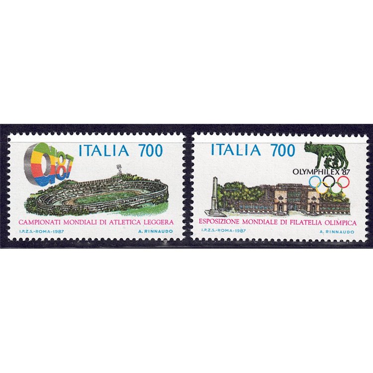 ITALIA 1987 Atletica leggera 2v MNH**