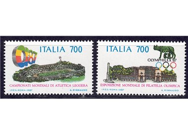 ITALIA 1987 Atletica leggera 2v MNH**