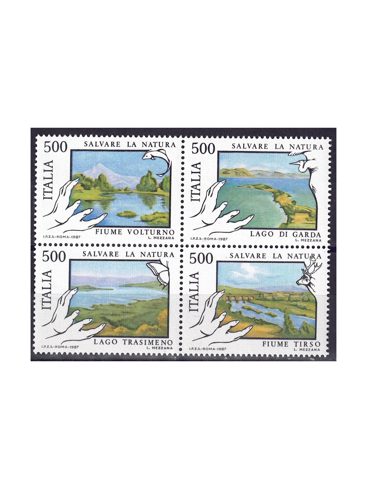 ITALY 1987 Lakes and rivers 4v MNH**