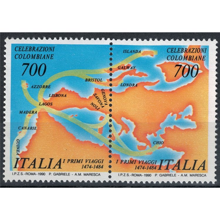 ITALY 1990 Colombian Celebrations 2v MNH**