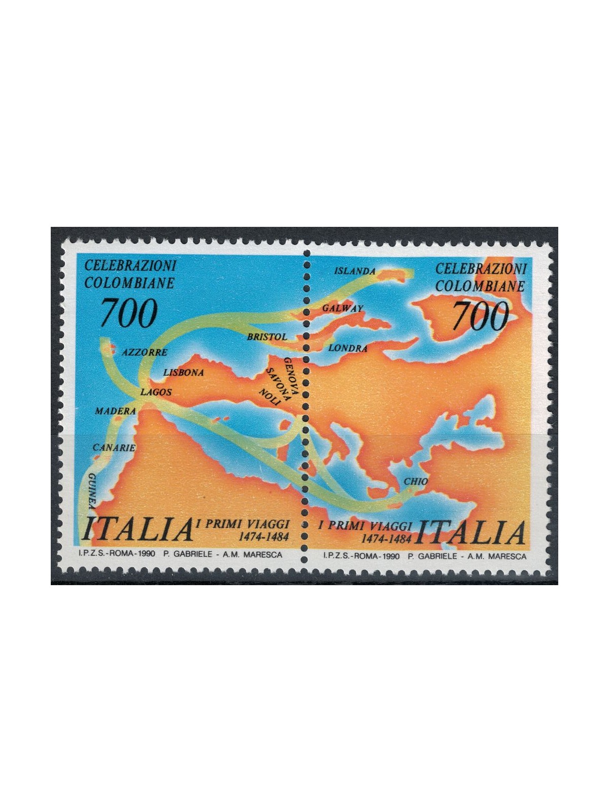 ITALY 1990 Colombian Celebrations 2v MNH**