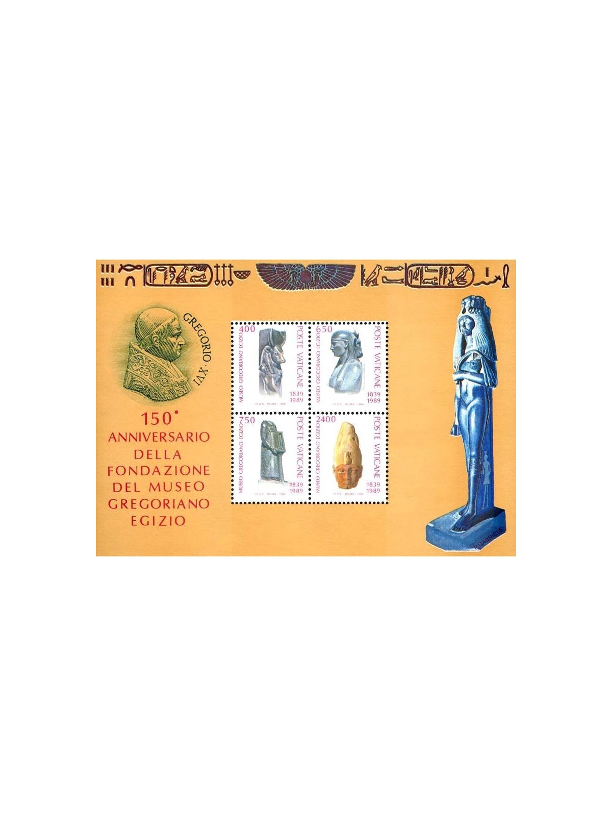 VATICAN 1989 Gregorian Egyptian Museum s/s MNH**