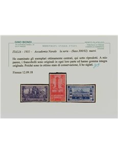 ITALIA REGNO 1931 Accademia navale 3v MNH** © (Lusso)