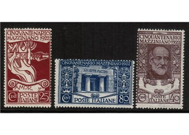 ITALY KINGDOM 1922 Giuseppe Mazzini 3v MH*