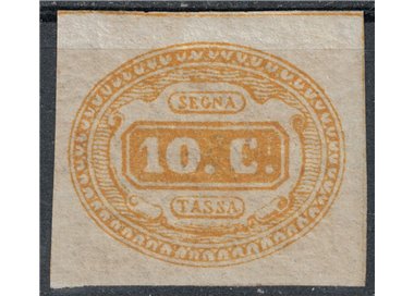 ITALIA REGNO 1863 Segnatasse 10c giallo MH*