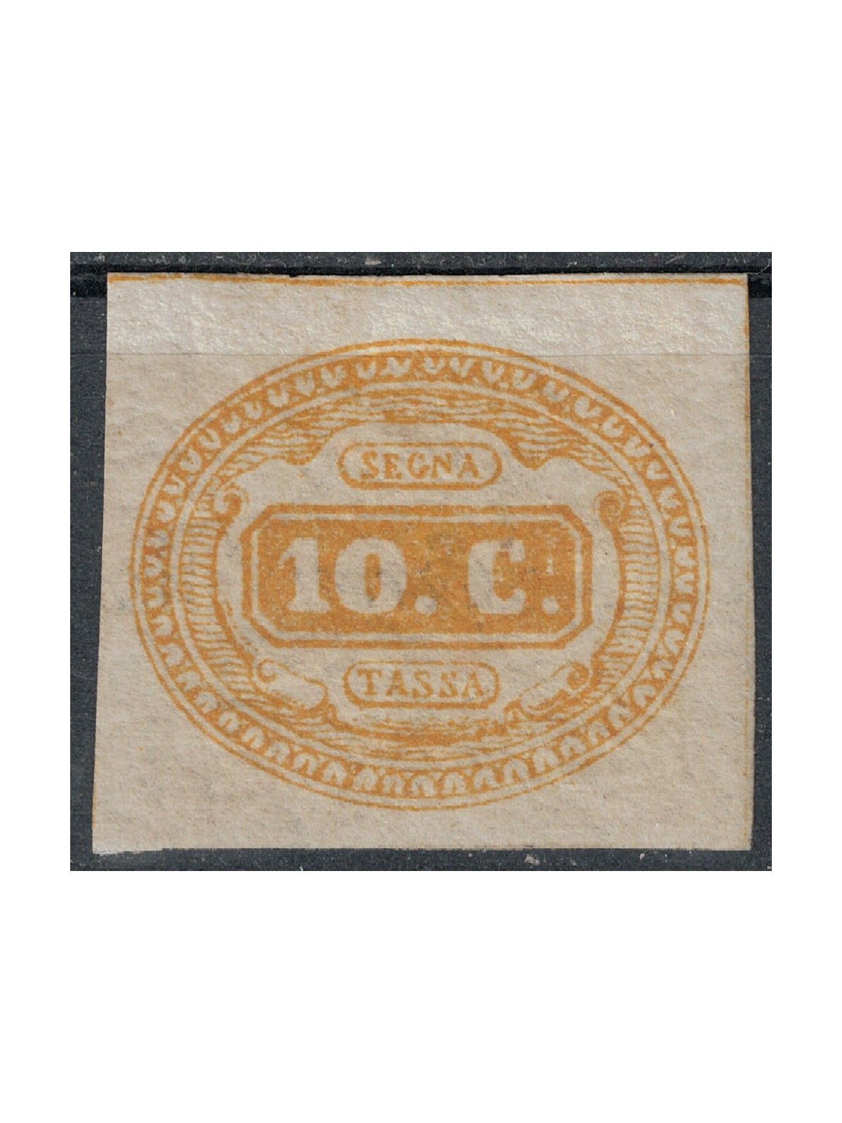 ITALIA REGNO 1863 Segnatasse 10c giallo MH*