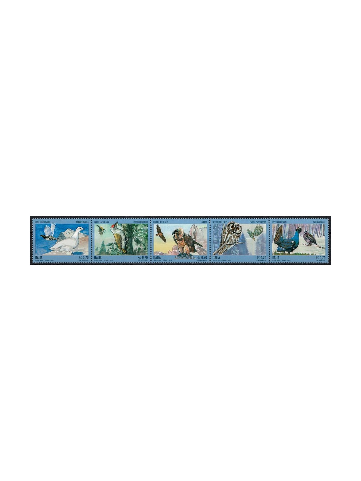 ITALIA 2013 Uccelli delle alpi 5v MNH**