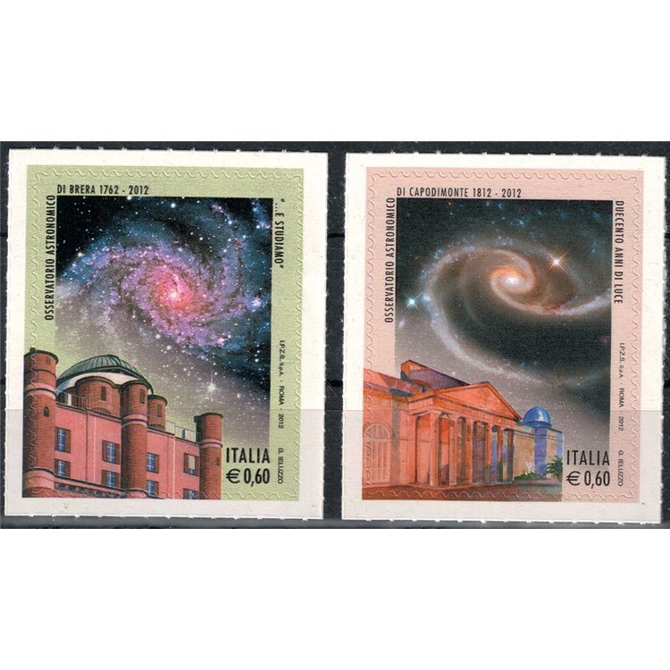 ITALIA 2012 Osservatori astronomici 2v MNH**