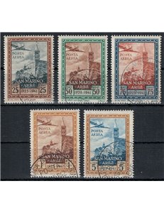 SAN MARINO 1942 Bandiera ad Arbe (posta aerea) 5v us