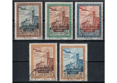SAN MARINO 1942 Flag at Arbe (airmail) 5v us