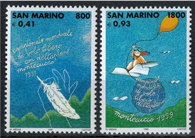 SAN MARINO 1999 Volo libero con deltaplano 2v MNH**