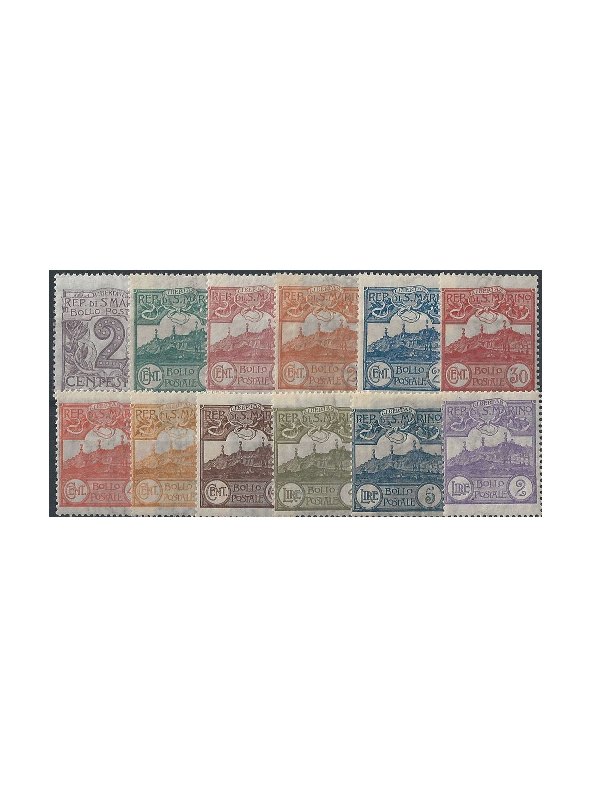 SAN MARINO 1903 Cipher or view 12v MH* ©