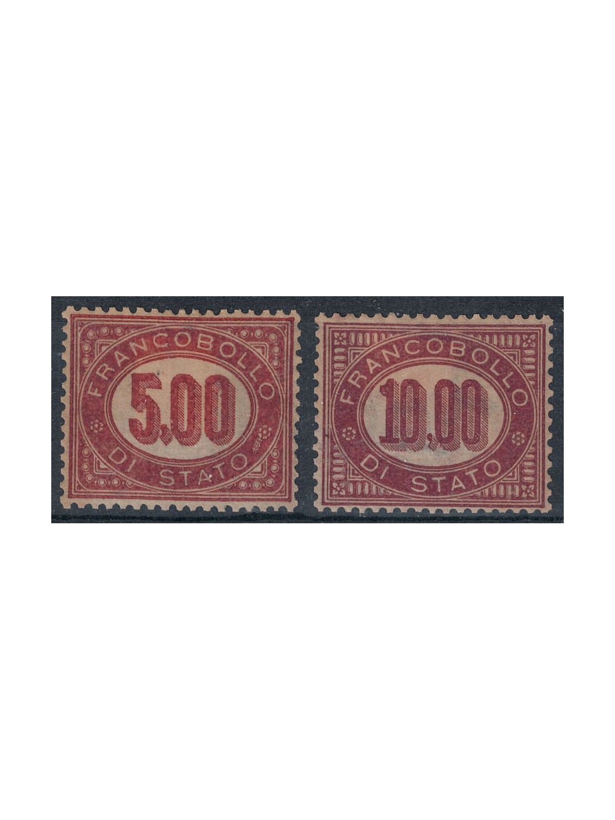 ITALIA REGNO 1875 Servizio di Stato, 5£ + 10£ 2v MH* © (Lusso)