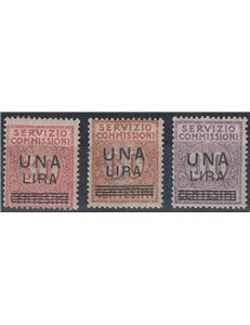 ITALY KINGDOM 1925 Commission service overprinted 3v MNH** ©