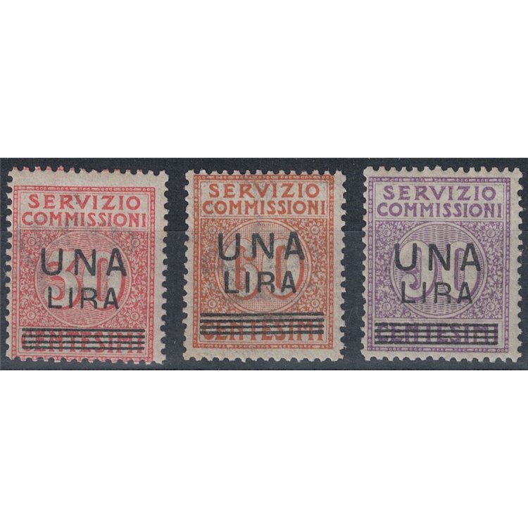 ITALIA REGNO 1925 Servizio commissioni soprastampati 3v MNH** ©