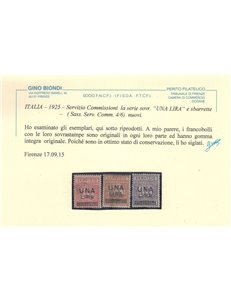 ITALIA REGNO 1925 Servizio commissioni soprastampati 3v MNH** ©