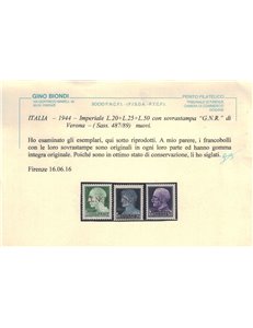 ITALIA RSI 1943 Serie Imperiale GNR (Verona) 20v MNH** ©
