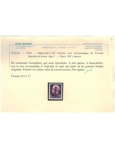 ITALIA RSI 1944 Fascetto ₤50 (Verona) MNH** ©