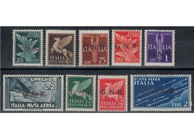 ITALIA RSI 1943 Posta aerea (Verona) 9v MH* ©