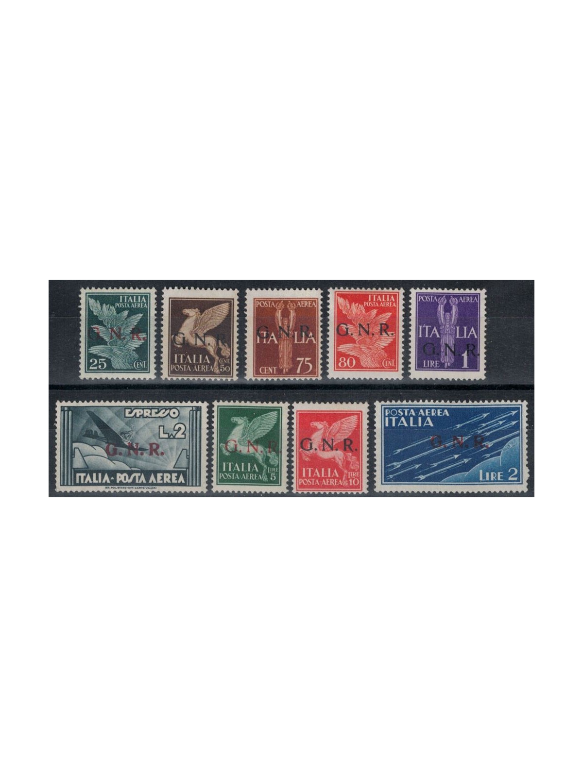 ITALY RSI 1943 Airmail (Verona) 9v MH* ©