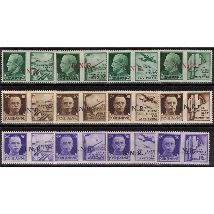 ITALY RSI 1944 War Propaganda GNR (Verona) 12v MNH** ©