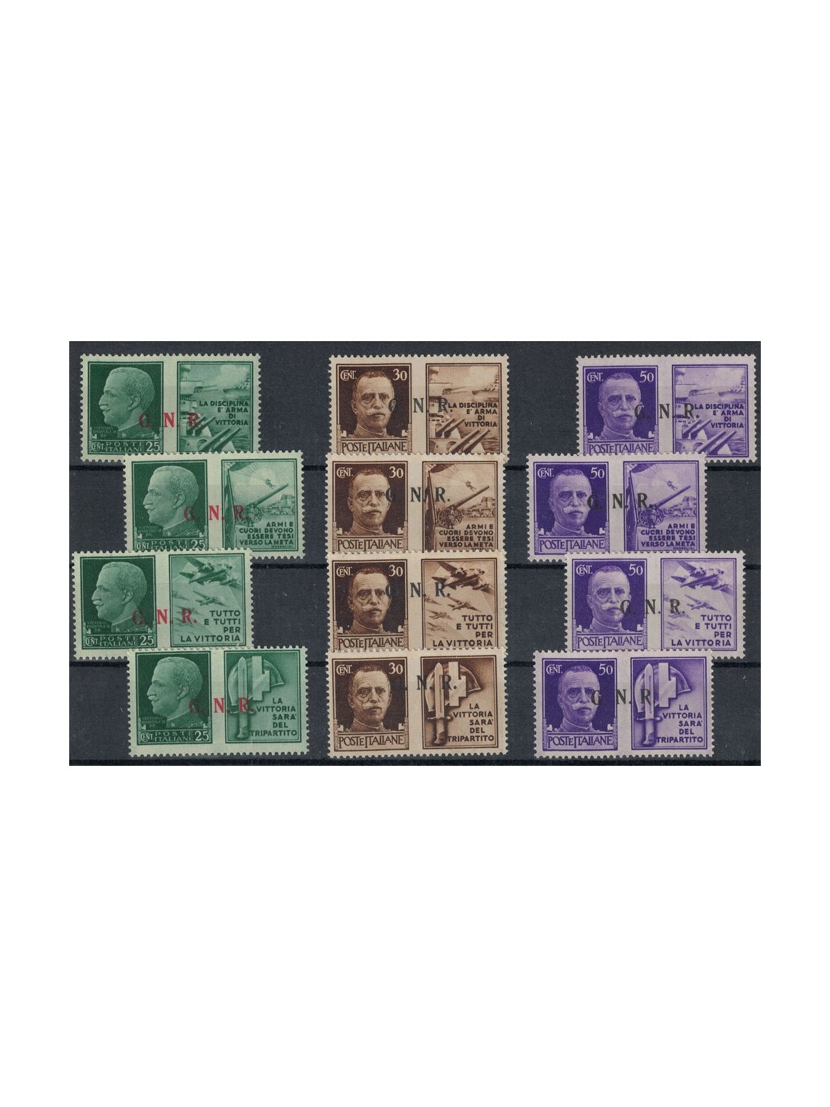 ITALY RSI 1944 War propaganda GNR (Brescia 3rd type) 12v MNH** ©
