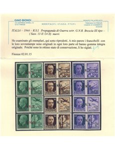 ITALIA RSI 1944 Propaganda di guerra GNR (Brescia 3° tipo) 12v MNH** ©
