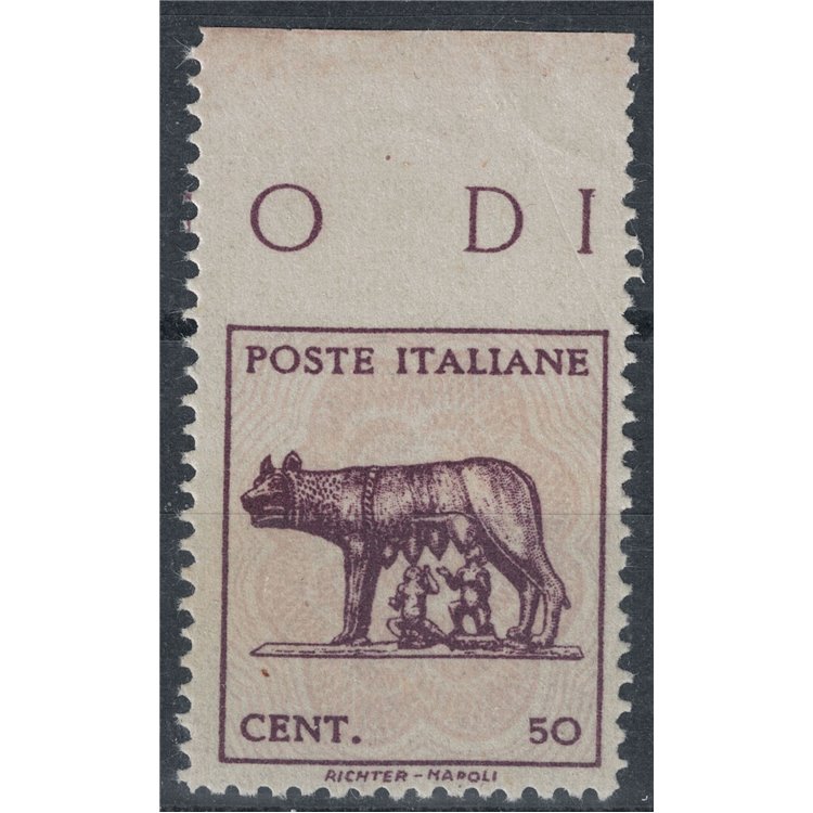 ITALIA LUOGOTENENZA 1944 Varietà Lupa Capitolina (nd in alto) MNH**