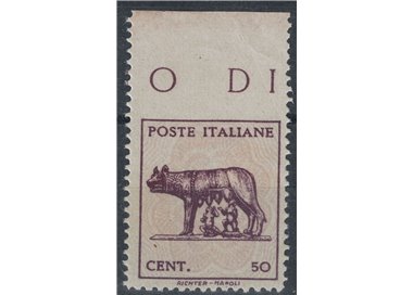 ITALY LIEUTENANCY 1944 Capitoline Wolf Variety (nd top) MNH**