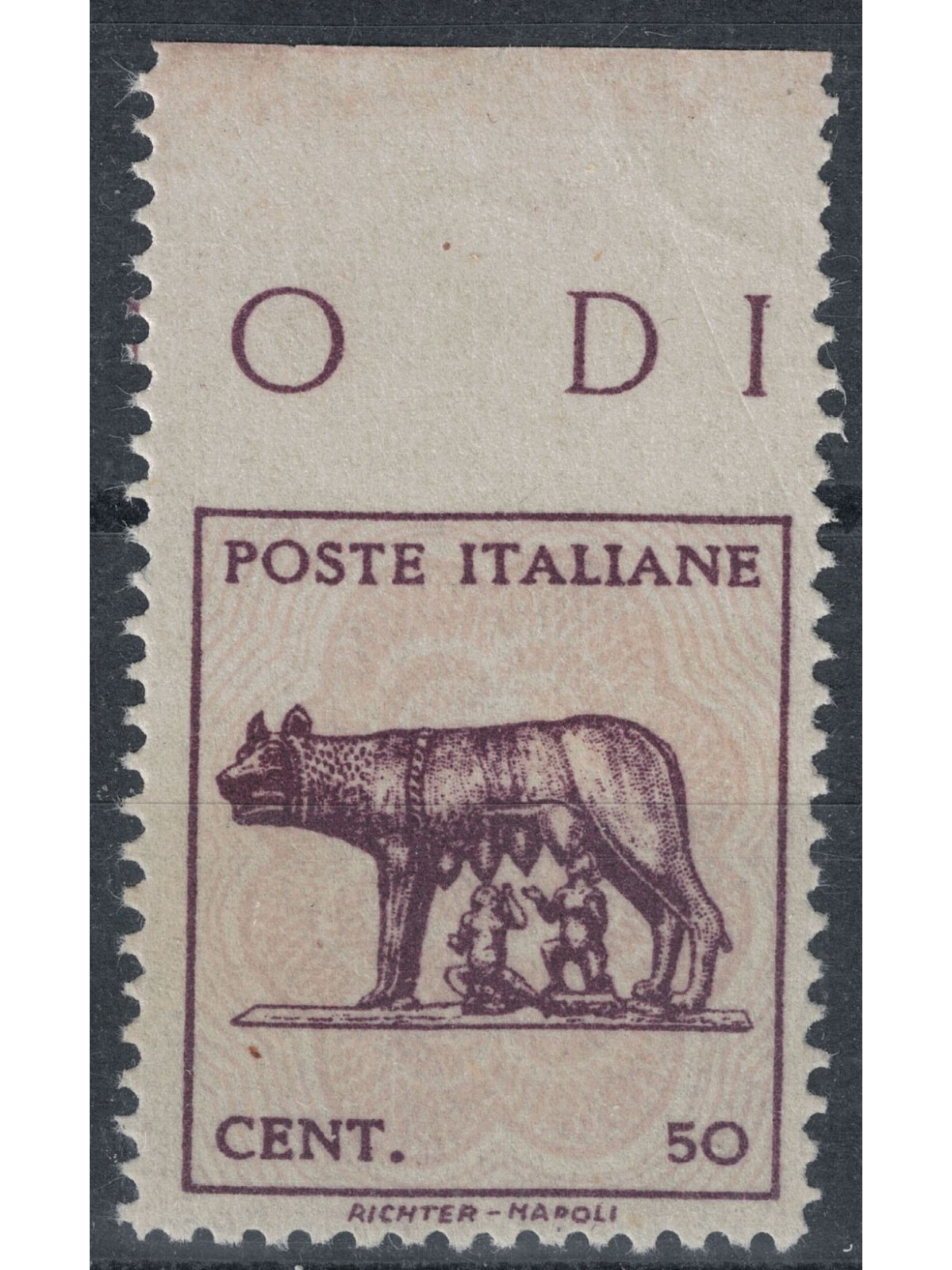 ITALIA LUOGOTENENZA 1944 Varietà Lupa Capitolina (nd in alto) MNH**