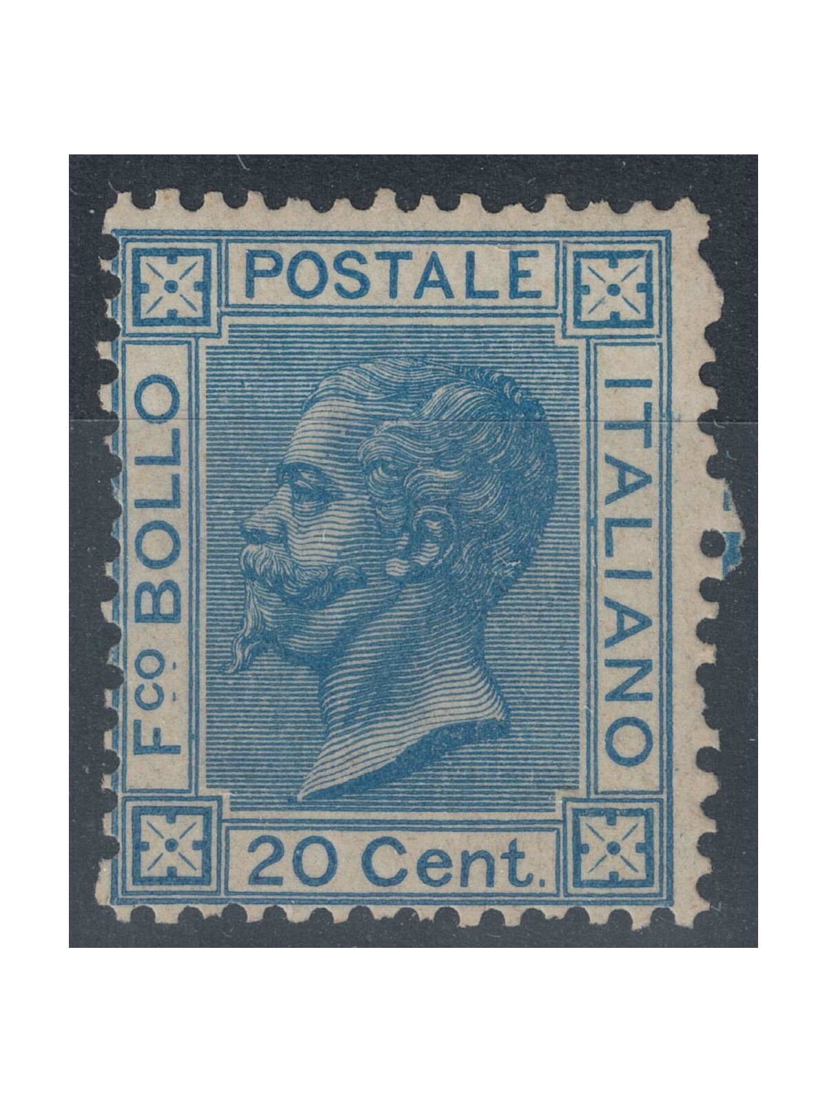 ITALY KINGDOM 1867 20c blue (Turin) MNH** ©