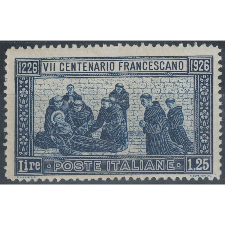 ITALY KINGDOM 1926 San Francesco, 1.25£ blue MNH**