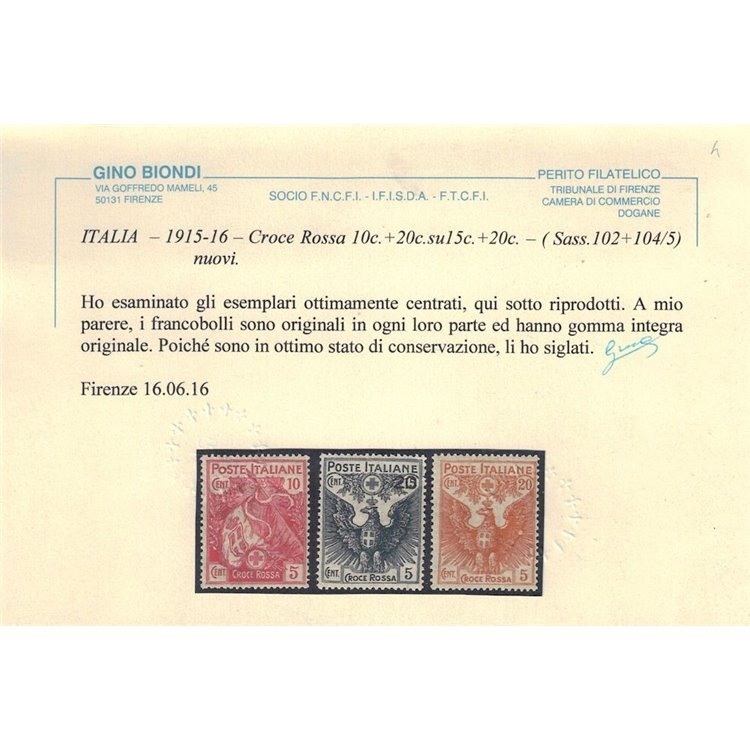 ITALIA REGNO 1915-16 Pro Croce Rossa 4v MNH** © (Lusso)
