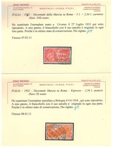 ITALIA REGNO 1932 Decennale marcia su Roma 20v us ©